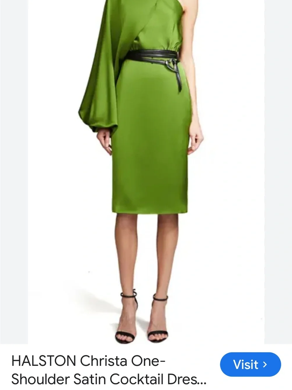 Halston Christa Dress in Satin - Picture 2 of 8